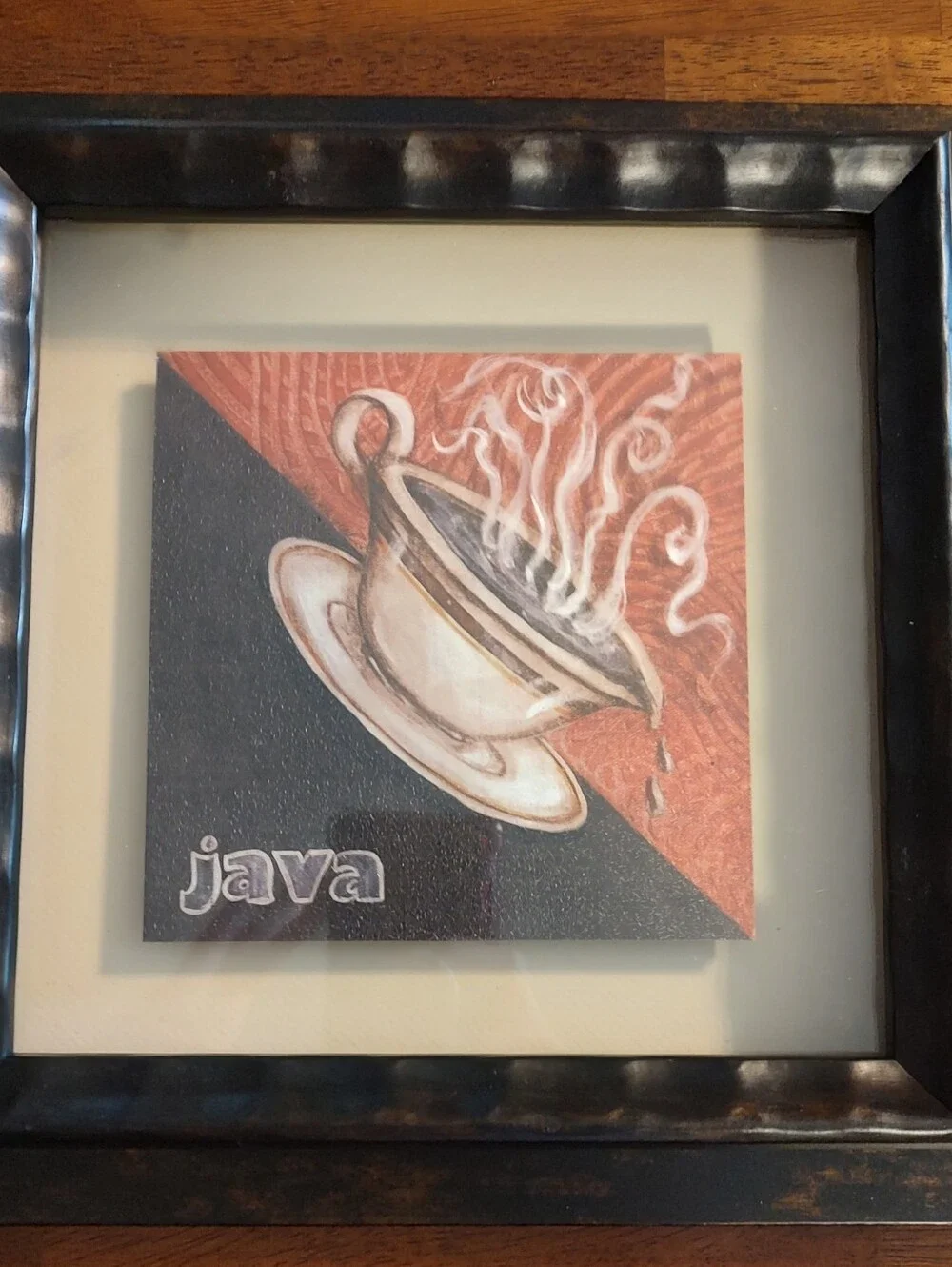 Java & Cappuccino Framed Coffee Wall Art - Set of 2 - Brown/Black